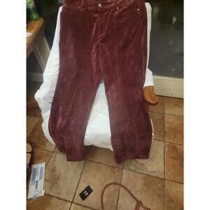 WOMENS CHRISTOPHER BANKS BURGUNDY CORDUROY PANTS, 14